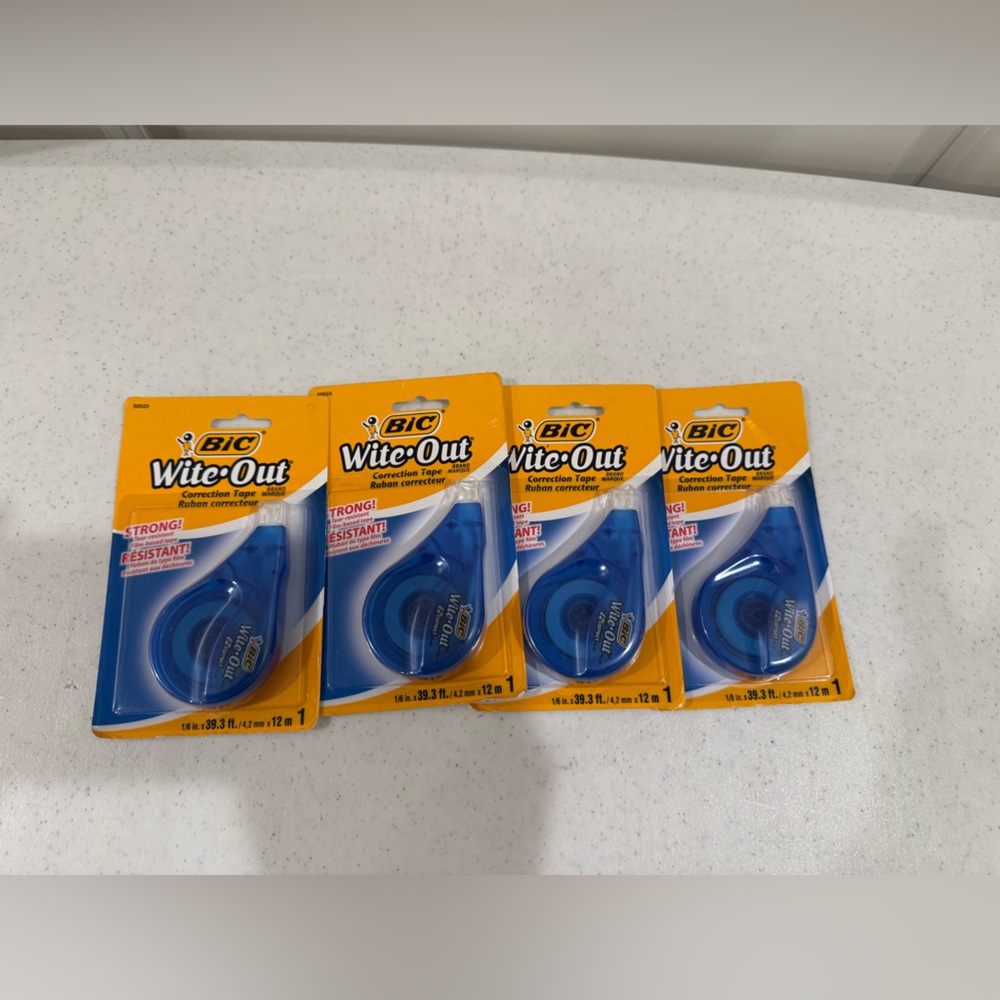 NEW BIC Wite-Out Correction Tape Bundle ~ 4 Included - Picture 3 of 7